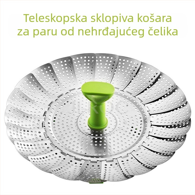 Nehrđajući čelični teleskopski sklopivi koš za paru s dizajnom lotosa, 9–11 inča, odvodna košarica