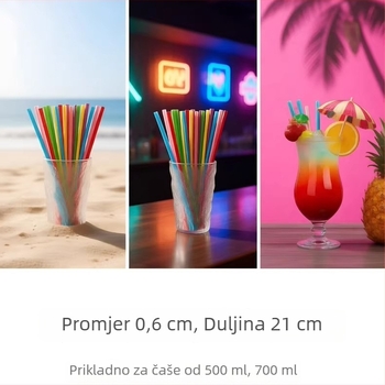 Jednokratne biološki razgradljive slamke, individualno pakirane, šarene PLA slamke za kavu i mliječne čajeve
