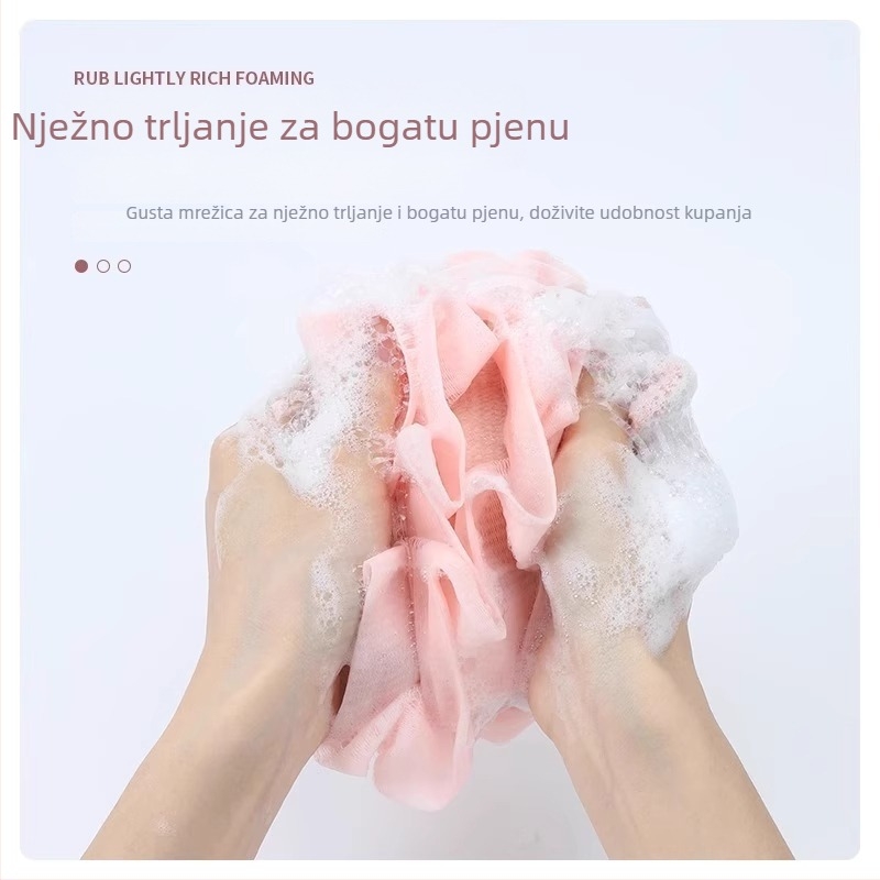 Dvostruka snažna krpa za masažu leđa za kućnu upotrebu, dvostruka namjena: krpa za tuširanje i eksfolirajuća krpa, za čišćenje leđa i uklanjanje prljavštine