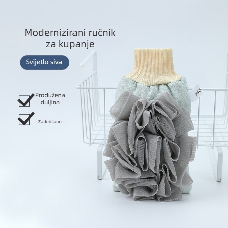Dvostruka snažna krpa za masažu leđa za kućnu upotrebu, dvostruka namjena: krpa za tuširanje i eksfolirajuća krpa, za čišćenje leđa i uklanjanje prljavštine