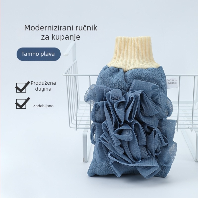 Dvostruka snažna krpa za masažu leđa za kućnu upotrebu, dvostruka namjena: krpa za tuširanje i eksfolirajuća krpa, za čišćenje leđa i uklanjanje prljavštine