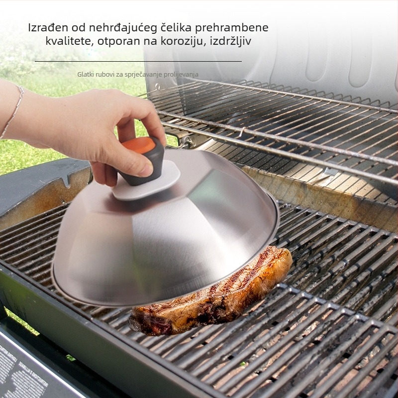 Set od nehrđajućeg čelika 304: poklopac za lonac i teppanyaki grill ploča, promjer 30 cm
