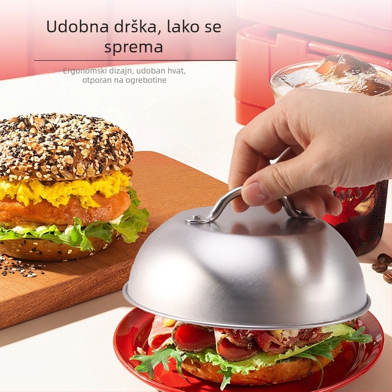 Set od nehrđajućeg čelika 304: poklopac za lonac i teppanyaki grill ploča, promjer 30 cm