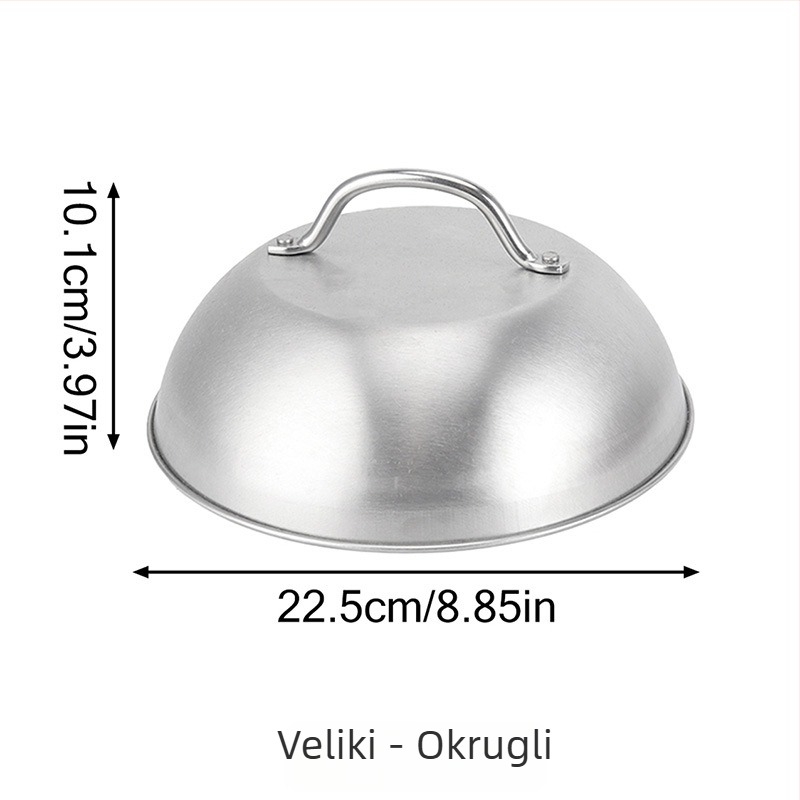Set od nehrđajućeg čelika 304: poklopac za lonac i teppanyaki grill ploča, promjer 30 cm