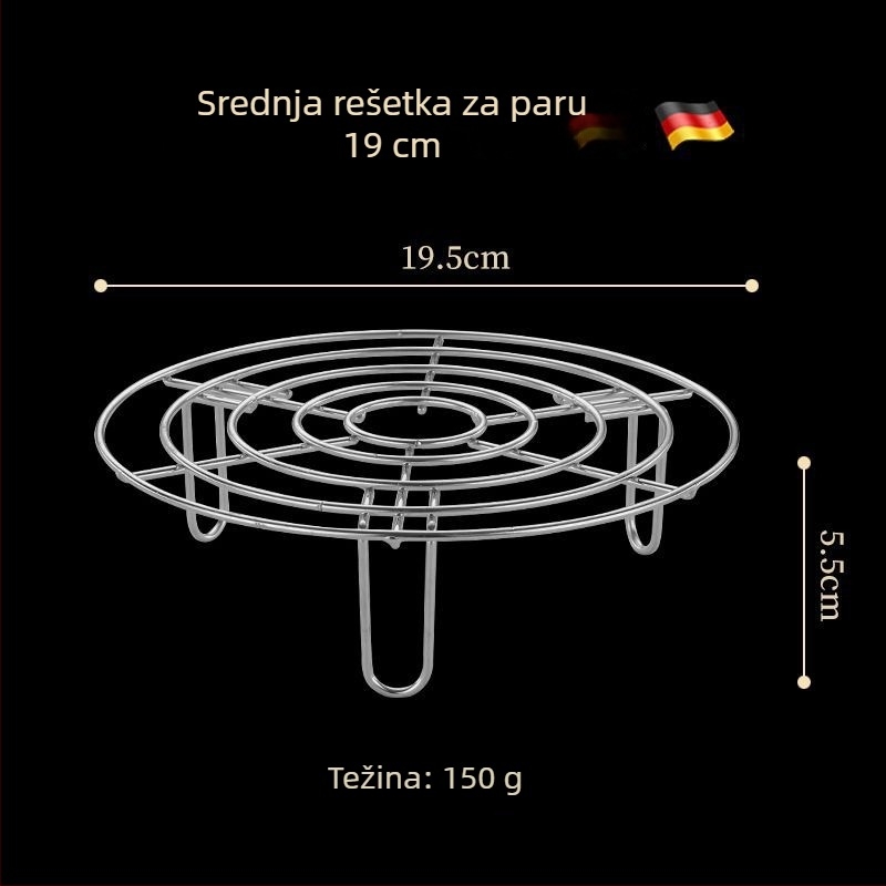 Kreativni stalak za lonce od 304 nehrđajućeg čelika, izoliran, pogodan za štednjak; višenamjenski poslužnik za kuhanje na pari s vodnim spremnikom
