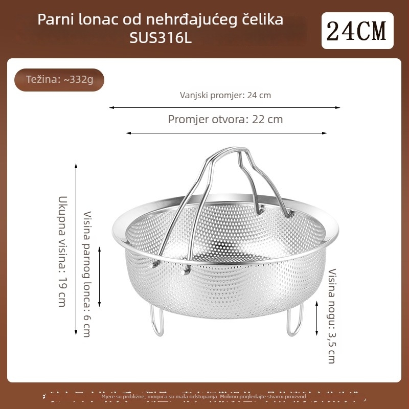 316L nehrđajući čelik, parni stalak za kuhanje riže, višenamjenska posuda za paru s odvodnom košarom