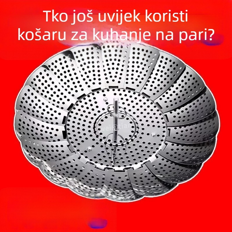 Univerzalni parni stalak od nehrđajućeg čelika 304, sklopiva posuda za paru, deblja konstrukcija, višenamjenski kućni parni stalak
