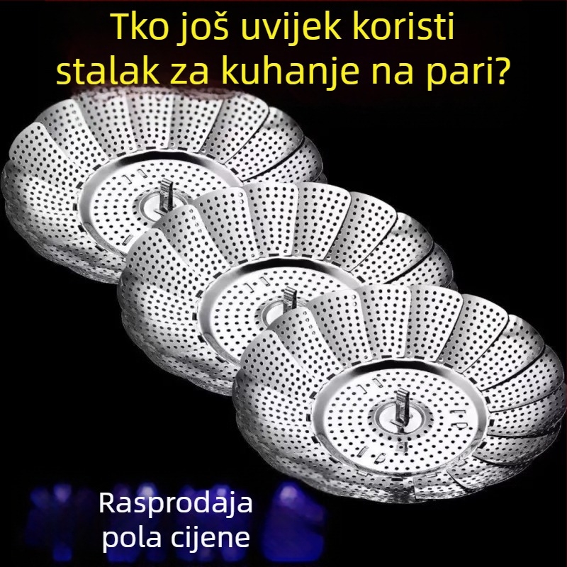 Univerzalni parni stalak od nehrđajućeg čelika 304, sklopiva posuda za paru, deblja konstrukcija, višenamjenski kućni parni stalak