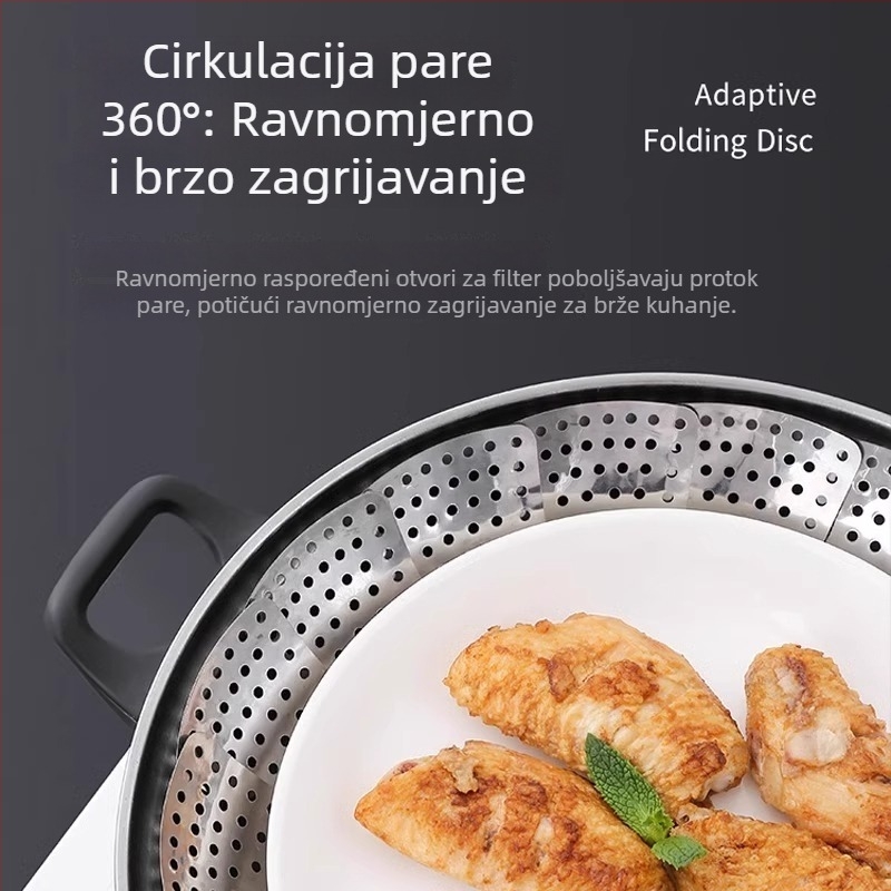 Univerzalni parni stalak od nehrđajućeg čelika 304, sklopiva posuda za paru, deblja konstrukcija, višenamjenski kućni parni stalak