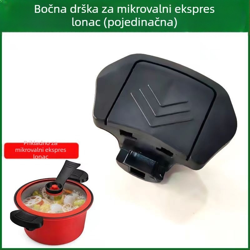 Mali poklop za mini lonac pod tlakom s držalom, brtvilo ventila tlaka, dizajn s malim žutim patkom, poklop od kaljenog stakla – dodatak
