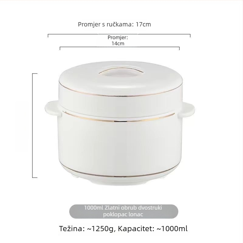 Keramična posuda za vodnu kupelj s dvostrukim poklopcem i unutarnjim posudom, za parenje jaja i ptičjeg gnijezda.