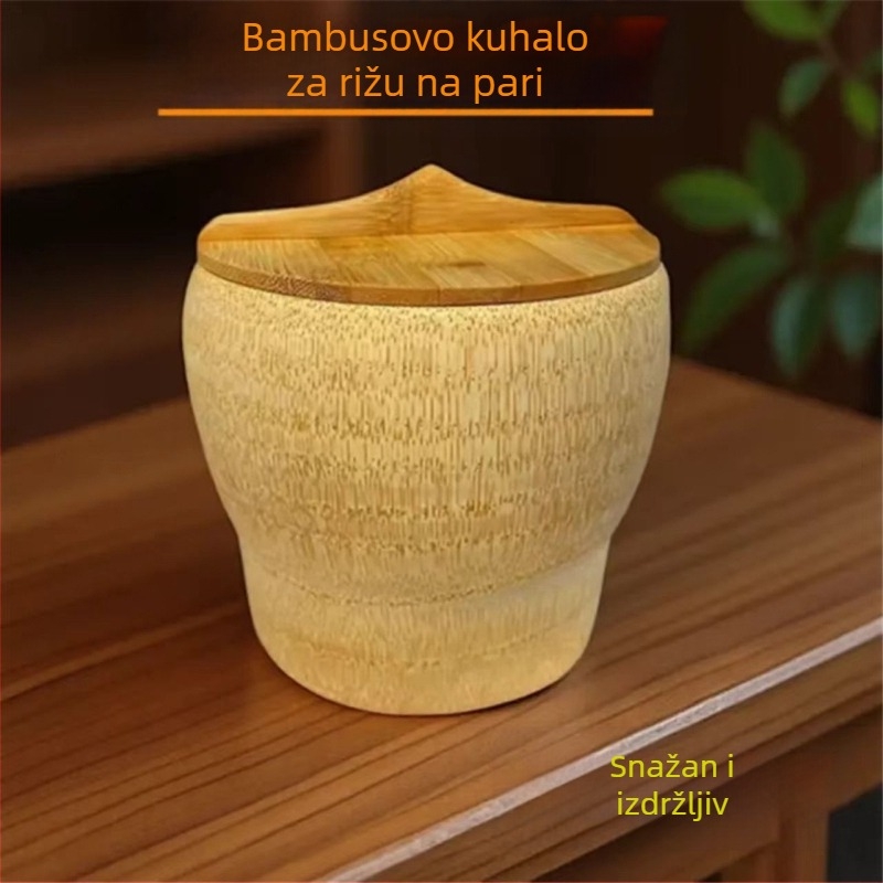 Bambusov parni kantu s korijenom – veliki bambusov cjevasti lonac za rižu na paru