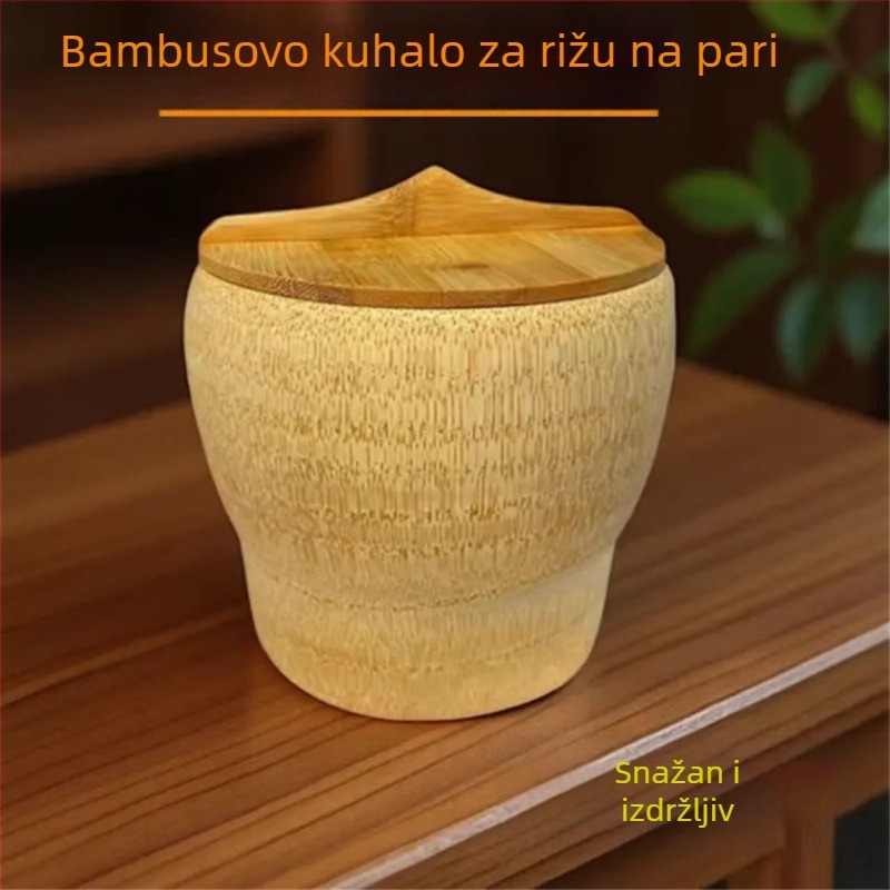 Bambusov parni kantu s korijenom – veliki bambusov cjevasti lonac za rižu na paru
