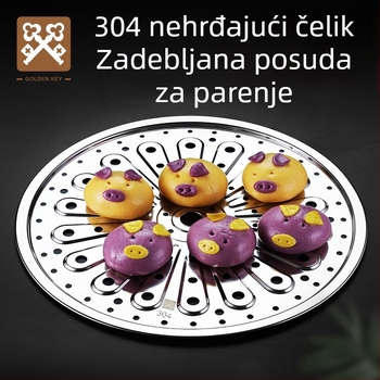 Parna mreža od nehrđajućeg čelika 304 za kućnu upotrebu — posuda za paru i mreža za wok s debelom pločom