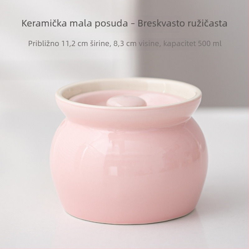 Mala keramička posuda za gulaš s poklopcem – za gulaš, juhe, jaja i pohranu, stolno posuđe