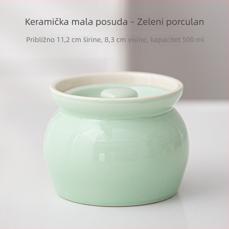 Mala keramička posuda za gulaš s poklopcem – za gulaš, juhe, jaja i pohranu, stolno posuđe