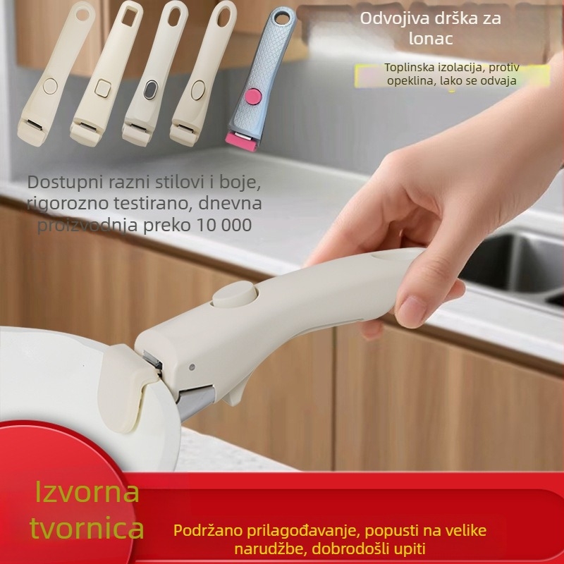 Prilagodljiva odvojiva ručka za lonac s klipsom protiv opeklina