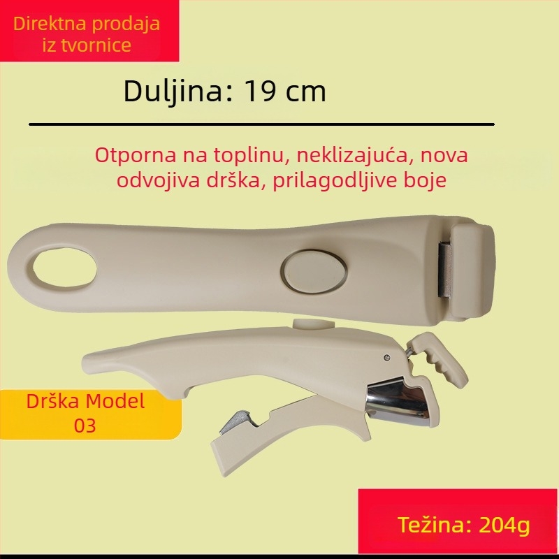 Prilagodljiva odvojiva ručka za lonac s klipsom protiv opeklina