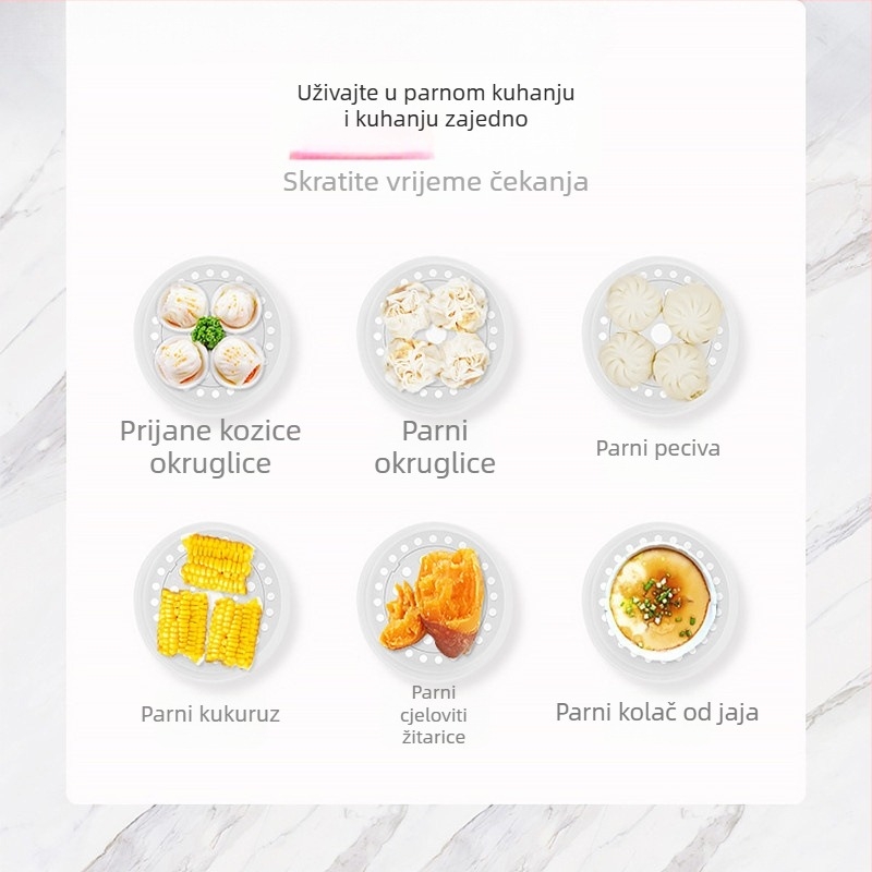 Parni lonac Health Pot s poklopcem, PP materijal, debeli pladanj za kuhanje na paru i rešetka za odvajanje vode, univerzalni dodatak