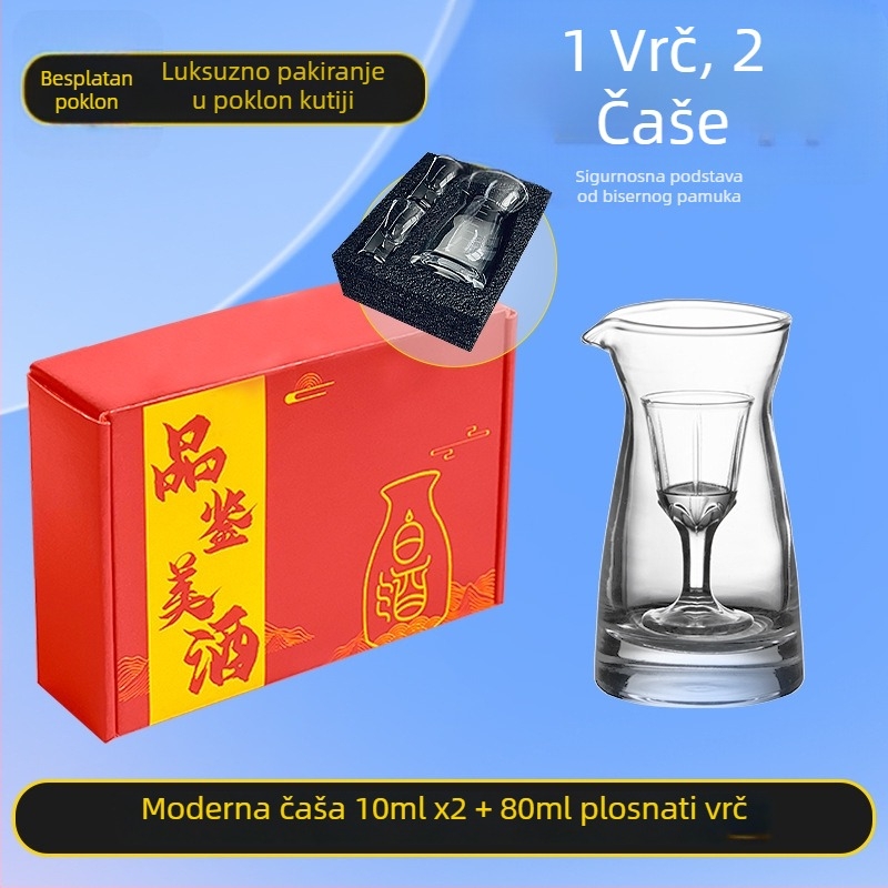 Set čašica za Baijiu u kutiji za poklon, male čašice u obliku projektila i graduirani vrč s oznakama
