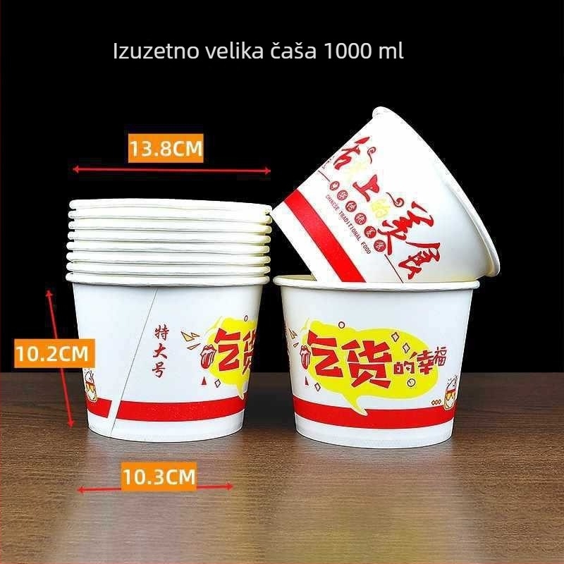 Set od 100 jednokratnih papirnatih zdjela s štapićima za catering i kućnu upotrebu