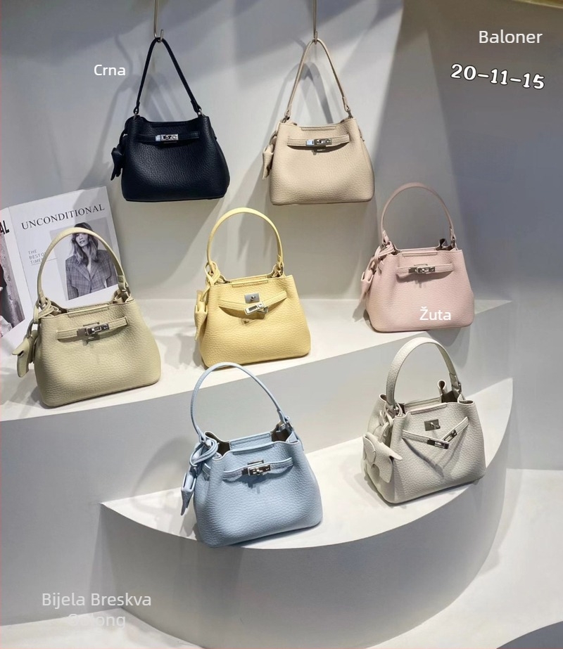 Ženska mala bucket torba s uzorkom liči, PU, proljeće 2026, svakodnevno nošenje, preko ramena ili crossbody