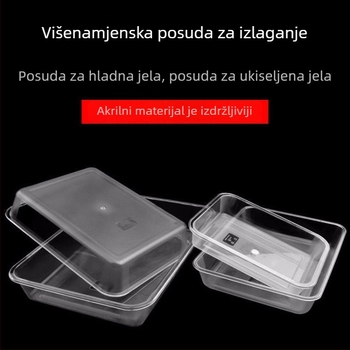 Akrilni prozirni pravokutni spremnik za led i hranu