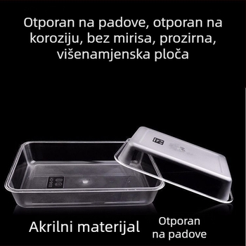 Akrilni prozirni pravokutni spremnik za led i hranu