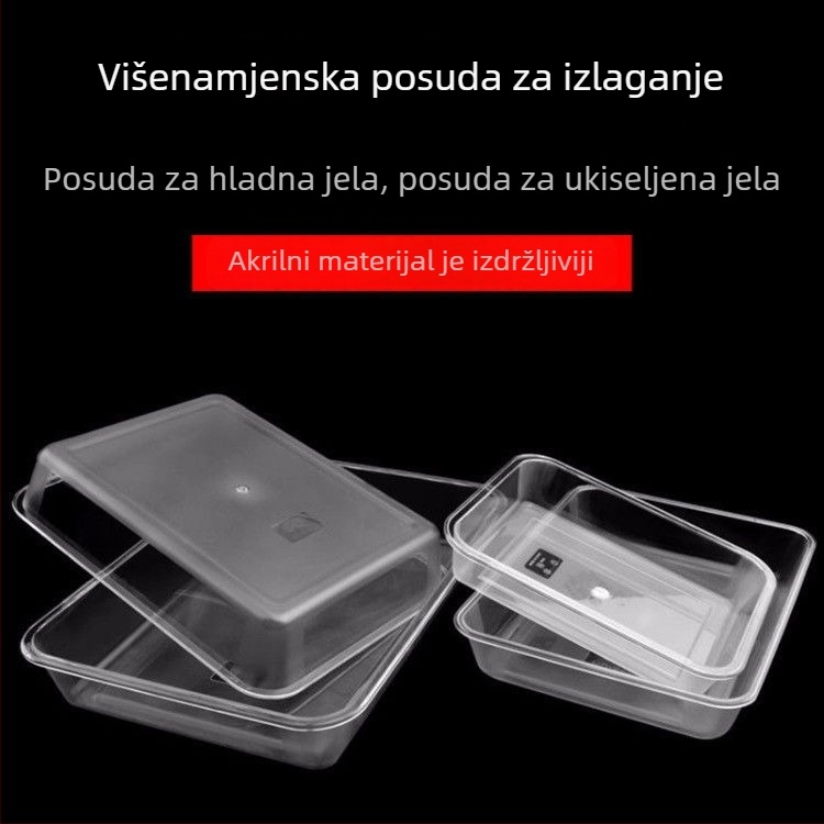 Akrilni prozirni pravokutni spremnik za led i hranu