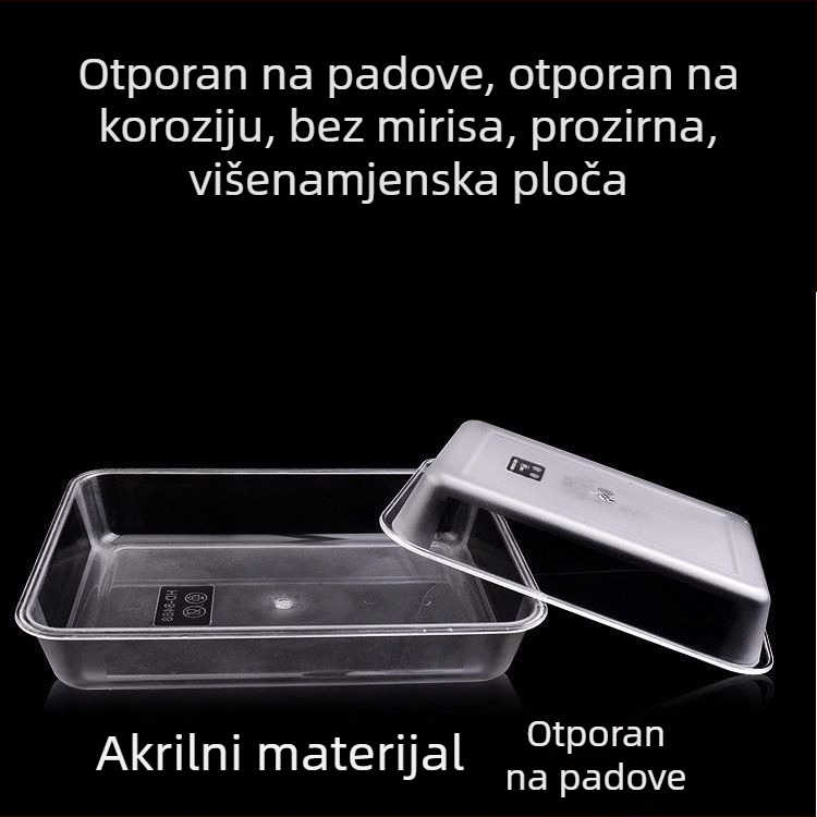Akrilni prozirni pravokutni spremnik za led i hranu