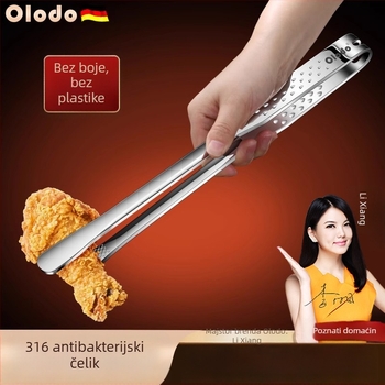 Kuhinjske hvataljke od 316 nehrđajućeg čelika, zaštita od opeklina, za prženje steakova, roštilj i korejski BBQ, s produženom duljinom