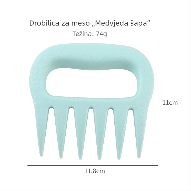 Vilica za meso u obliku medvje šape – čvrsti plastični alat za trganje mesa
