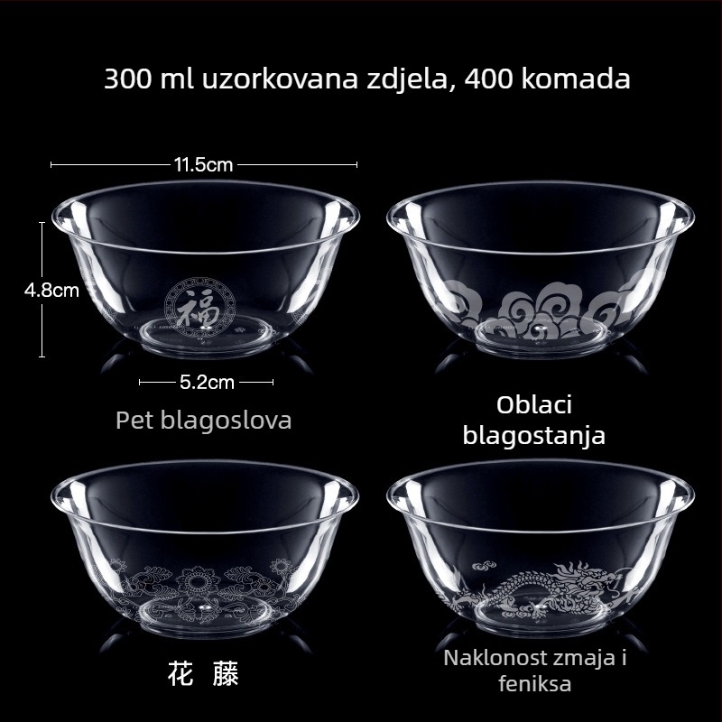 Plastični set posuđa za zabave s motivom trubačkog cvijeta, 10-dijelni set: zdjele, tanjuri, čaše i žlice za jednokratnu upotrebu