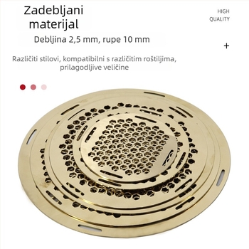 Kružna mesingana mreža za vanjske ognjište i roštilj, perforirana ojačana mreža