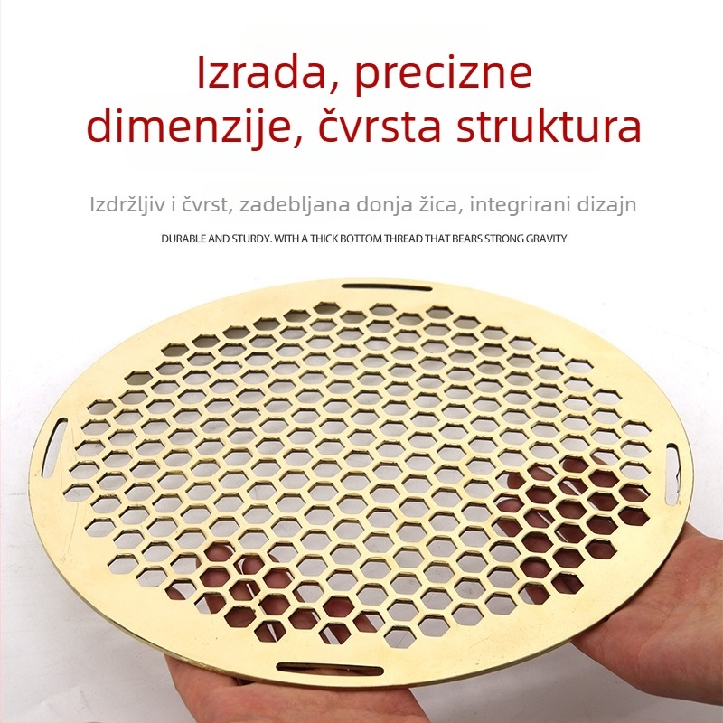 Kružna mesingana mreža za vanjske ognjište i roštilj, perforirana ojačana mreža