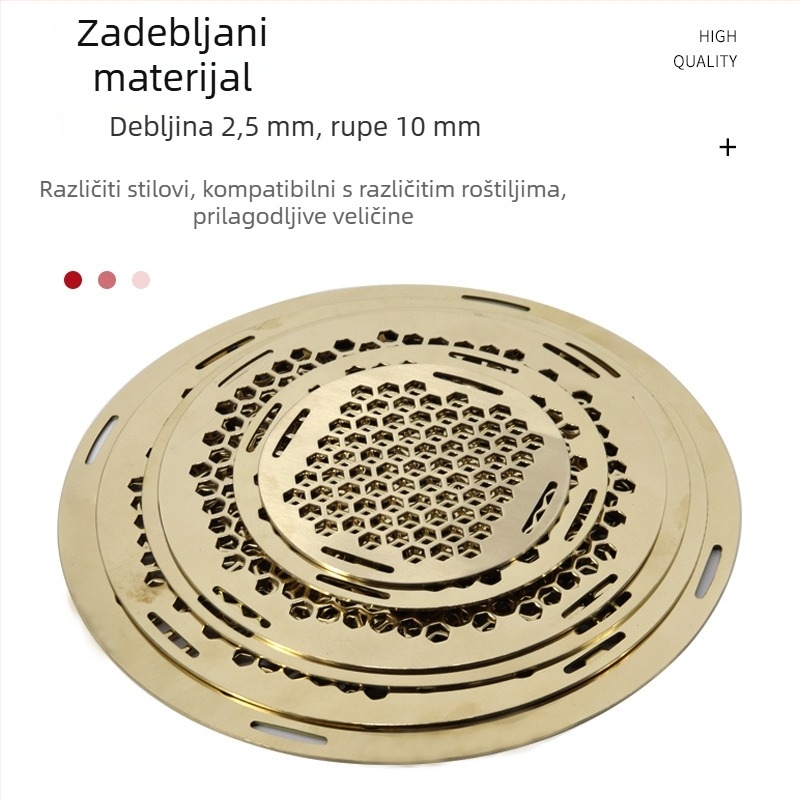 Kružna mesingana mreža za vanjske ognjište i roštilj, perforirana ojačana mreža