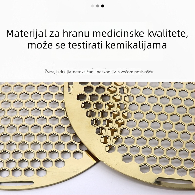 Kružna mesingana mreža za vanjske ognjište i roštilj, perforirana ojačana mreža