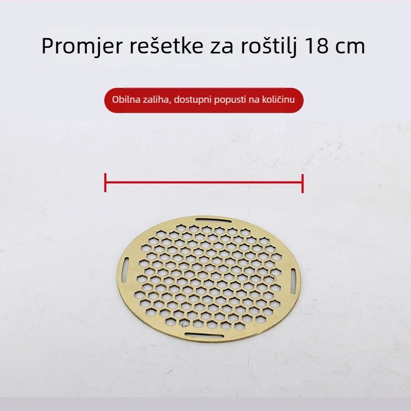 Kružna mesingana mreža za vanjske ognjište i roštilj, perforirana ojačana mreža