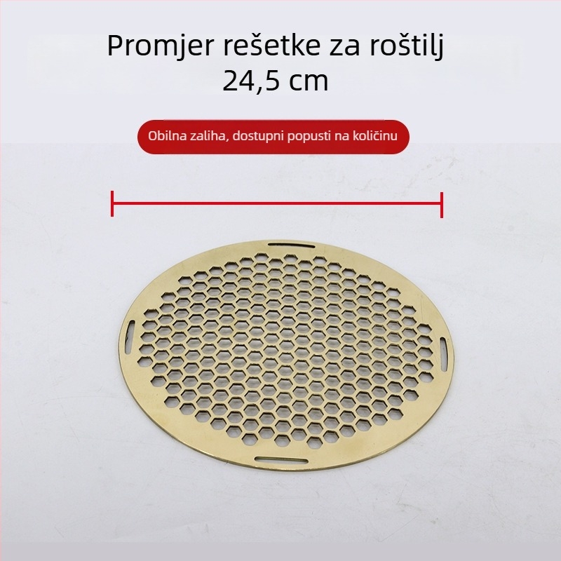 Kružna mesingana mreža za vanjske ognjište i roštilj, perforirana ojačana mreža