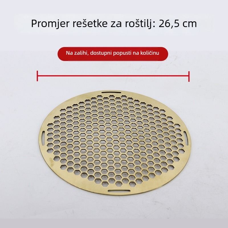 Kružna mesingana mreža za vanjske ognjište i roštilj, perforirana ojačana mreža