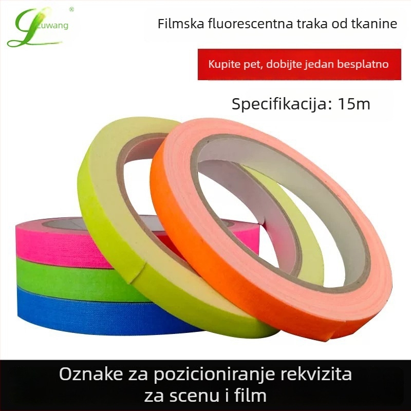 Svijetleća traka za pisanje, matna boja, visoka prionljivost, rekviziti za film i pozornicu, fluorescencijska tkanina kao podloga