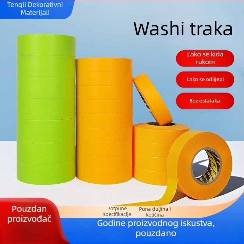 Termički otporna maskirajuća traka za vanjske zidove za bojanje i završne fuge; traka za razdvajanje boja i papirnata maskirajuća traka za lako kidanje