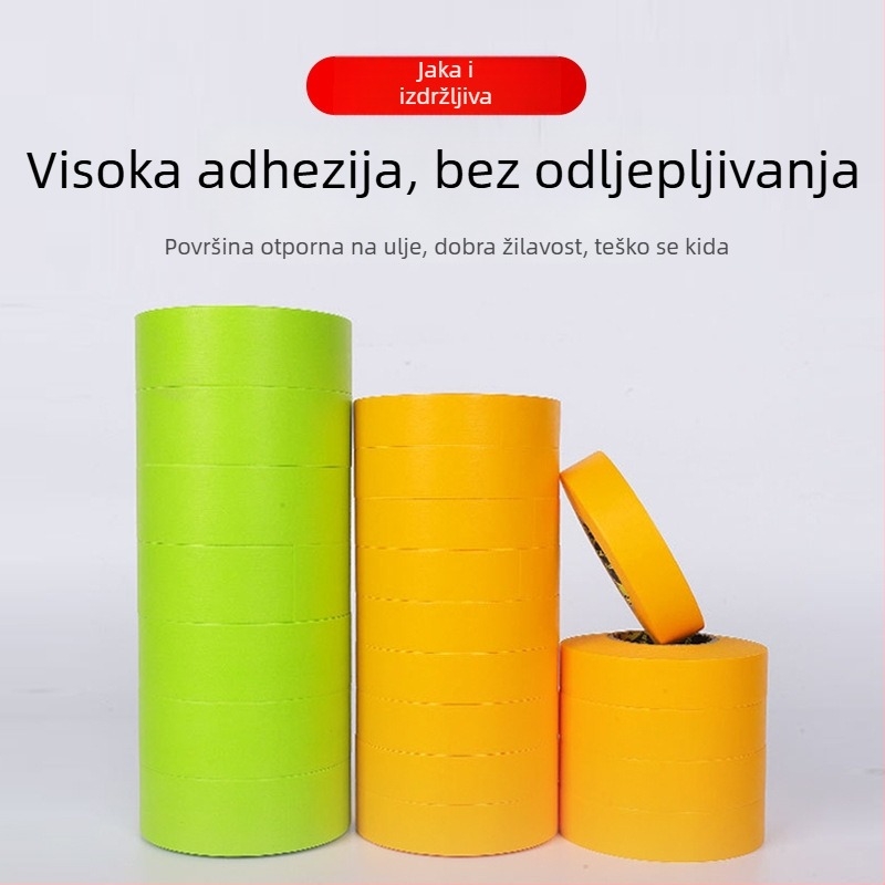 Termički otporna maskirajuća traka za vanjske zidove za bojanje i završne fuge; traka za razdvajanje boja i papirnata maskirajuća traka za lako kidanje