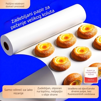 Parchment papir s silikonskim premazom za pećnicu i Air Fryer, kvaliteta hrane, apsorpcija masnoće, 20 m rola
