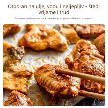 Parchment papir s silikonskim premazom za pećnicu i Air Fryer, kvaliteta hrane, apsorpcija masnoće, 20 m rola