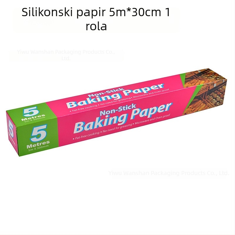 Parchment papir s silikonskim premazom za pećnicu i Air Fryer, kvaliteta hrane, apsorpcija masnoće, 20 m rola