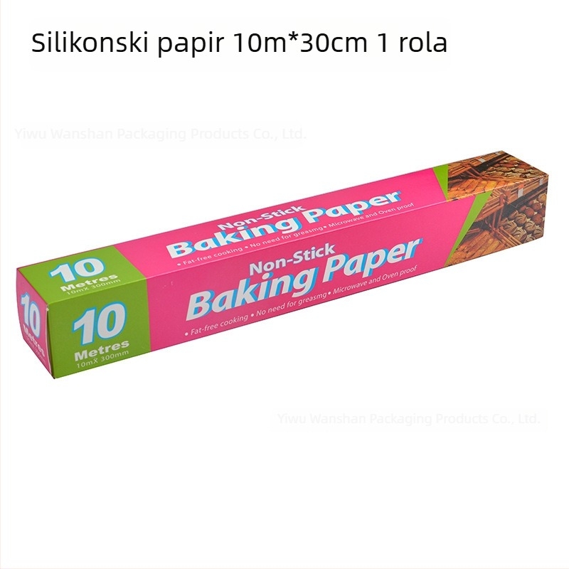 Parchment papir s silikonskim premazom za pećnicu i Air Fryer, kvaliteta hrane, apsorpcija masnoće, 20 m rola