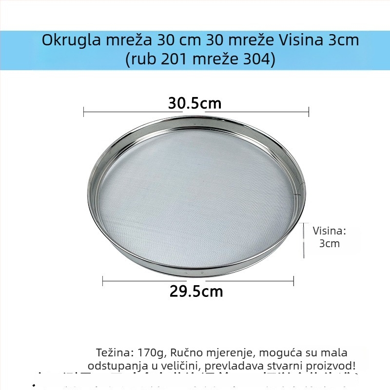Okrugla ručno pletena mreža od nehrđajućeg čelika 304 za odvod ulja pri prženim namirnicama, posuda za toast, nehrđajući roštilj