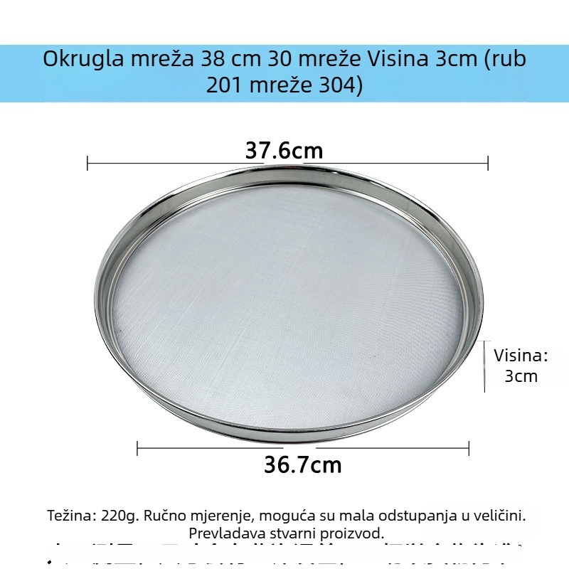 Okrugla ručno pletena mreža od nehrđajućeg čelika 304 za odvod ulja pri prženim namirnicama, posuda za toast, nehrđajući roštilj