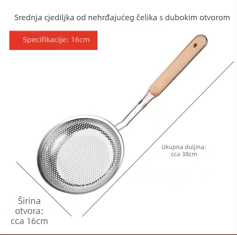 Nehrđajući čelik: žlica-filtr i sito za sojino mlijeko i sokove – ultra-fino filtriranje, kuhinjsko sito, odjeljak ulja za vrele lonce